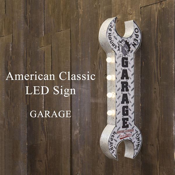 ＼本日最大78%offセール！／【ランキング獲得】American Classic LEDサイン GARAGE ライト 照明器具 インテリアライト LEDイルミネーション GB22302 アメリカ 田舎 クラシック 雰囲気作り 店舗 アクセント リビング