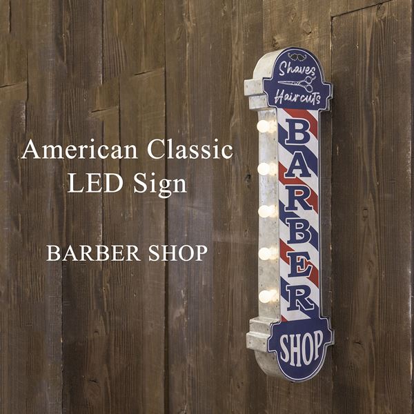 ＼本日P6倍!300円クーポン／American Classic LEDサイン BARBER SHOP ライト 照明器具 インテリアライト LEDイルミネーション GB22300 アメリカ 田舎 クラシック 雰囲気作り 店舗 アクセント リビング