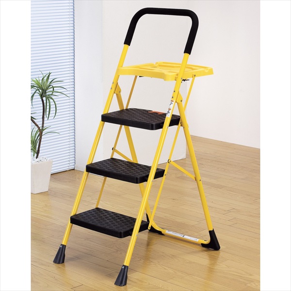DIY 工具 はしご 作業台 脚立 便利なトレー付き脚立 3段a24586 FL-1106 脚立 ガーデニング 伐採 庭仕事 大掃除 作業 車 洗車 高い所｜家具 生活雑貨の くつろぎライフ