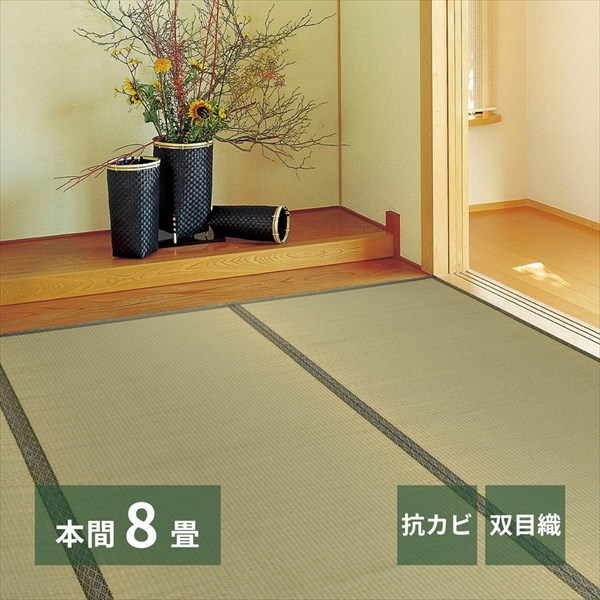 1000円クーポン&最大80％OFF/い草双目織 「柳川（やながわ）」 本間8帖 カーペット マット 畳 カーペット ラグ 159064880 い草 上敷 双目織 お手頃 リーズナブル 畳の保護 萩原