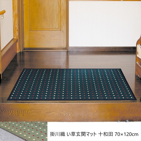 \本日P6倍!300円クーポン/掛川織 い草玄関マット 十和田 70×120cm カーペット マット 畳 マット 玄関マット12009429 日本製 ブラック グレー 国産 い草|家具 生活雑貨の くつろぎライフ