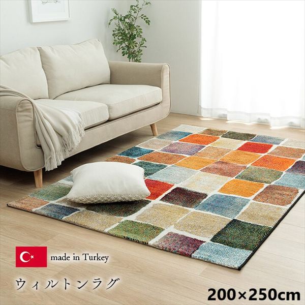 1000円クーポン&最大80％OFF/ウィルトン 抗菌防臭 消臭効果 ラグ「パレット」200×250cm カーペット マット 畳 カーペット ラグ 2347359 トルコ製 ウィルトン織り カーペット 汚れが付着しにくい フリーゼセット加工 ボリューム感 ジュート糸 抗菌 防臭 消臭 床暖房