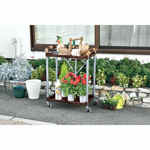 ＼本日P6倍!300円クーポン／ 折りたたみ式 マルチワゴン 2段 50キロ積載可 DIY 工具 物流 運搬器具 台車 OMW-02 完成品 ワゴン ガーデニング コンパクト 折り畳み カート 荷台 台車