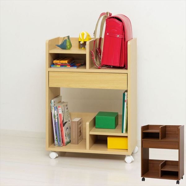 子供部屋用インテリア 寝具 収納 収納 ランドセルラック コンパクト ランドセル収納ワゴン 12154 12155 入学 入園 進学 片付け 知育 ランドセル 学用品 子供部屋 リビング スタディ 新生活 ナチュラル ブラウン 男の子 女の子 学童 学生 新一年生