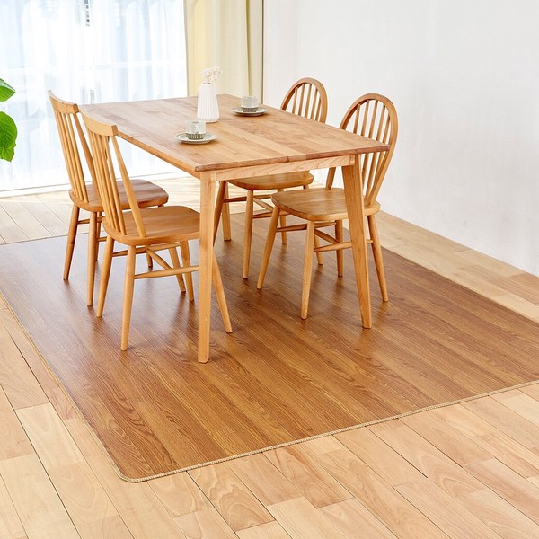 ＼本日300円クーポン進呈／抗菌防臭加工木目調塩ビ ラグ 180&times;180cm カーペット マット 畳 カーペット ラグa36528 日本製 木目調ラグ 水拭き抗菌防臭加工 ダイニング リビング テーブルマット 木目調カーペット お手入れ簡単｜家具 生活雑貨の くつろぎライフ