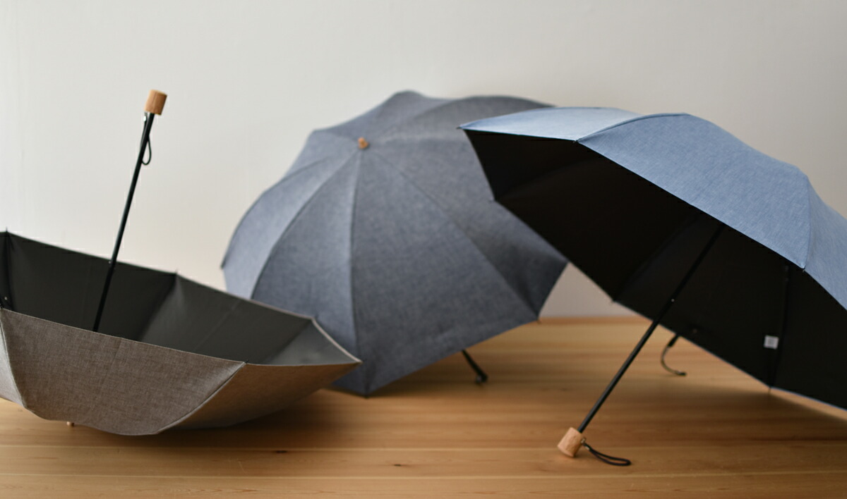 傘 日傘 メンズ 折りたたみ傘 綿 日本製 晴雨兼用傘 修理 55cm シンプル コットン ブランド 一級遮光 傘専門店 涼しい 紫外線99 99 カット Uvカット シャンブレーシェード デニム風 8本骨 リネン 黒コーティング 小宮商店 男性用日傘 おしゃれ