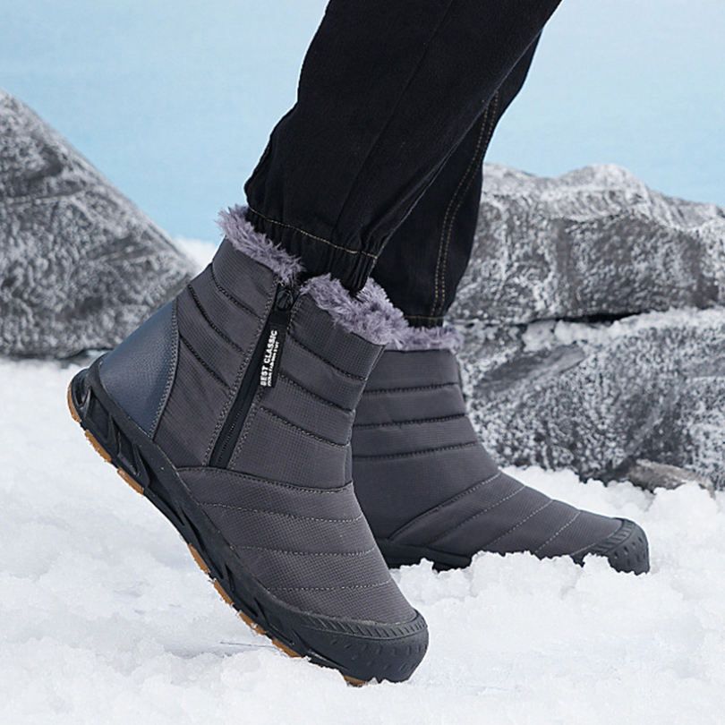 【貨物輸送無料】メンズ ブーツ 雪靴 長靴 アウトドア 冬期 今めかしい 生あたたかい 心地好い 傍えファスナー 軽さ 撥水 無地 保暖 上滑り打ち切り