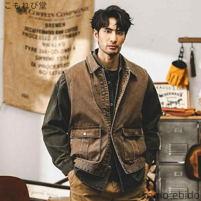 【貨物輸送無料】オシャレ 細工物御召しもの 成年者 成人男性服 流行り物 メンズ  服 アメリカン かっこいい 途轍も無い大きさ 表どおり レトロ 分かりやすい