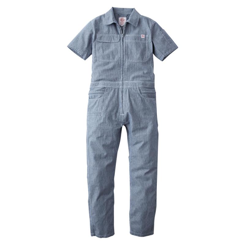 GRACE ENGINEERS 綿麻ストライプフェミニンツナギ 春夏用 ヒッコリー GE589 19 9号