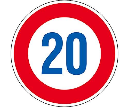 緑十字 道路標識（構内用） 制限速度２０キロ 道路３２３－２０Ｋ（ＡＬ） ６００ｍｍΦ 反射タイプ アルミ製 133673