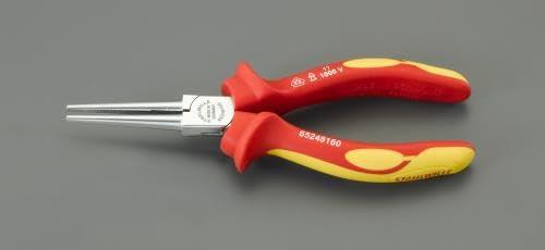 エスコ(ESCO) 絶縁ラウンドロングノーズプライヤー 160mm EA537SW-16
