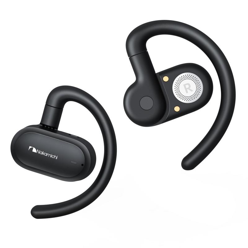 Nakamichi オープンイヤー型イヤ電話機 Bluetooth 5.4 耳を塞がない 音目こぼし押しとどめる 低音部手を加える演算手順 耳掛けイヤ電話機 角度自然調整能力のある 最大限度30第四次元快い音生まれ変わり マルチポイント ながら聴き ワイヤレスイ