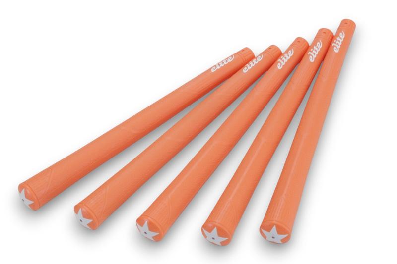 エリートグリップ (elitegrips) ゴルフ用グリップ アスリートシリーズ A50 STAR グリップエンドー体型 ラインストーン装着可能 バックライン有 M58/M60/M62 ワイルドオレンジ 長さ265mm　５本セット