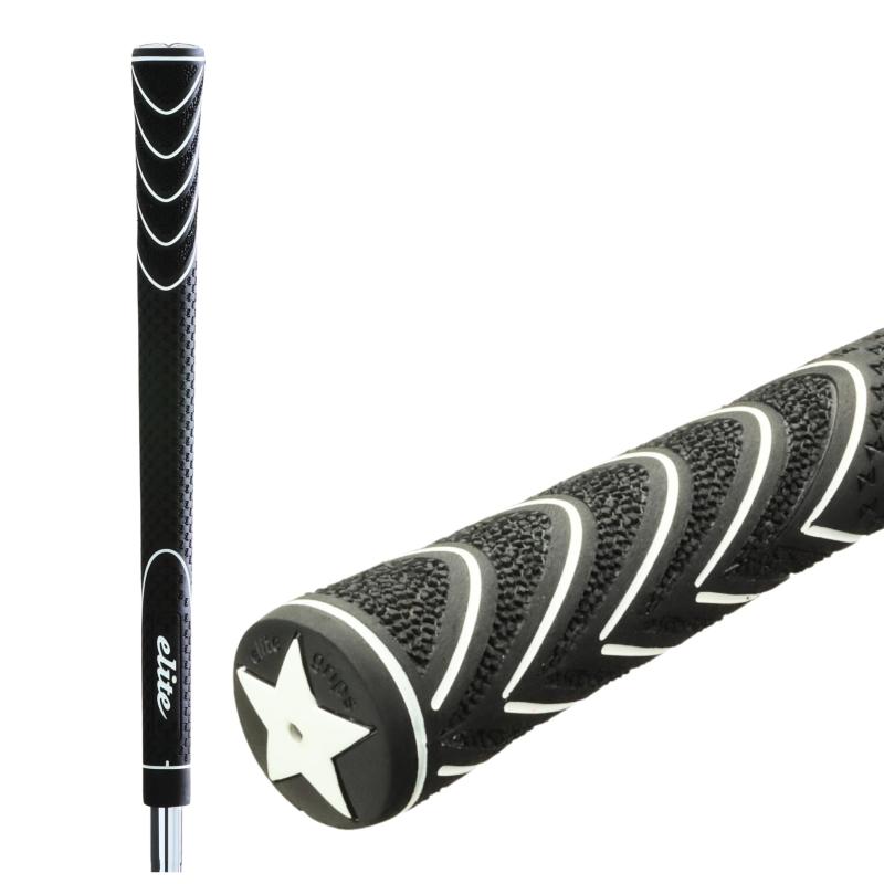 エリート手持ち部分 (elitegrips) ゴルフ用手持ち部分 スティングレースリム (STINGRAY SLIM) 黒いこと うしろ側伝達ルート無 10本書き割り
