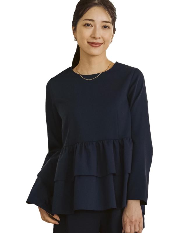 [ソーノ] トップ 【SONO NAVY】 ありがた味 ティアードプルオーバー レディース S245BV025