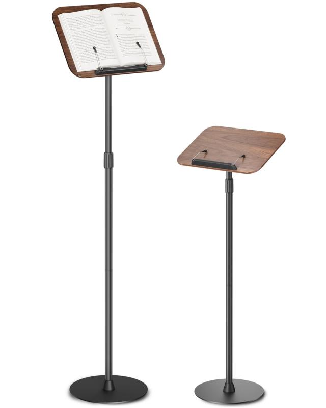 viozon 書見台 ブックスタンド 読書台 フロアースタンド 93.5~126.5cm 昇降式 180°角度調整 加重ベース 木製パネル 40×29cm ノートパソコン台・譜面台・タブレットスタンド・料理本対応 安定性抜
