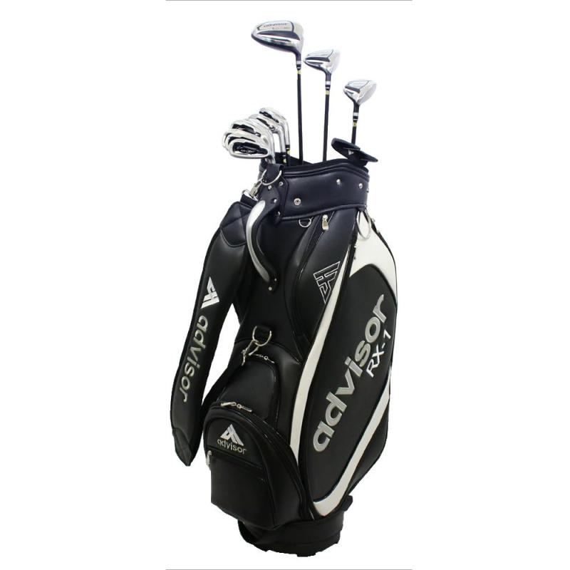 advisor(補佐人) RX-1 野球クラブ仕掛ける 11本仕掛ける(1W,3W,UT,I#5-9,PW,SW,パター) フレックス：S キャディバッグ付 白木：炭素立て坑 アイアン：スチール写真立て坑 左ぎっちょ用 黒いこと