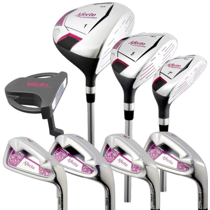 Afecto アフェクト 右利き用 レディース ゴルフセット クラブのみ 8本セット（1W/5W/7U/7I/9I/PW/SW/パター） Lシャフト ゴルフクラブセット ハーフセット