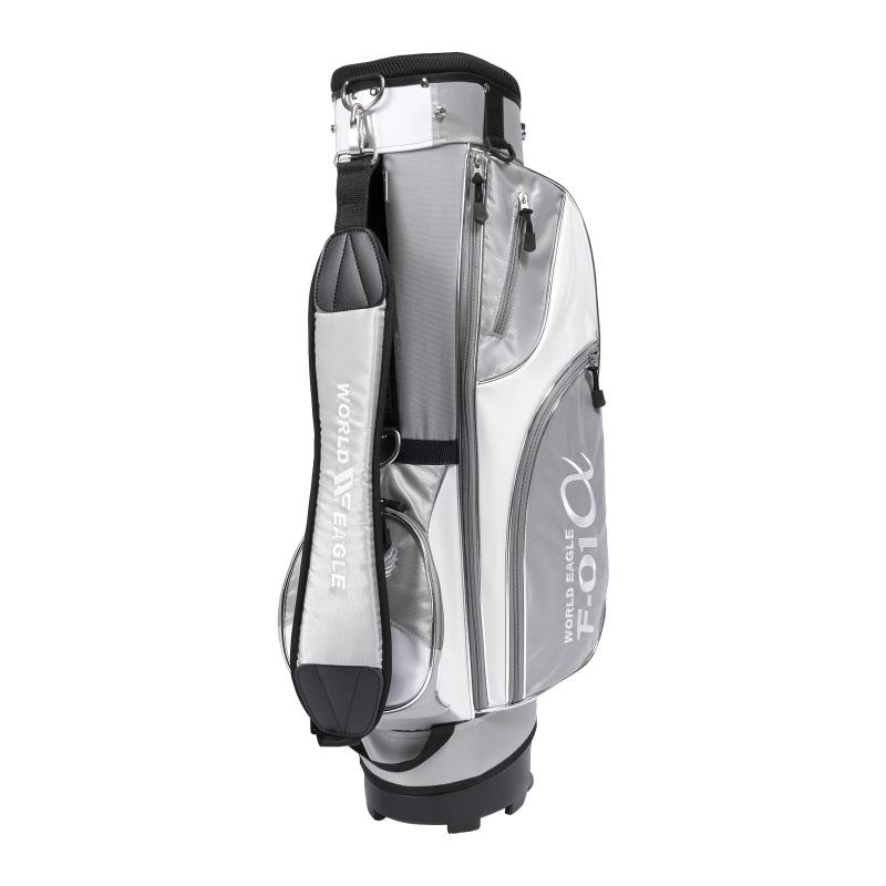 F-01α スタンドバッグ 軽量 2.16kg 初心者向け WORLD EAGLE【上部9型/5仕切り/3フルレングス/47インチ対応/ジッパー付きポケット6箇所】キャディーバッグ ゴルフバッグ メンズ