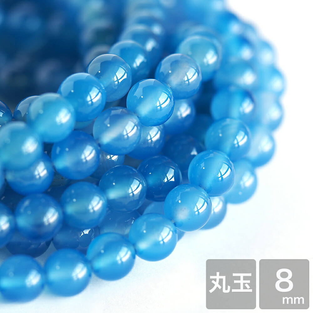 楽天市場】ブルーアゲート 青瑪瑙 4mm 1連 約38cm 半連 約17cm 天然石