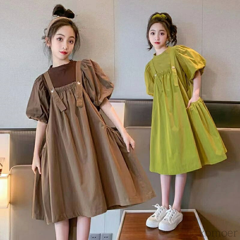 【送料無料】ジャンスカ ジュニア 夏 2点セット Tシャツ+ジャンパースカート セットアップ 上下セット 子供服