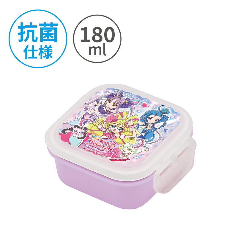 小森樹脂 キミとアイドルプリキュア♪ 抗菌 デザートケースデザートケース フルーツケース ケース 容器 電子レンジ対応（フタ以外）食洗機対応 プリキュアシリーズ かわいい キャラクター キッズ ジュニア 子供 女の子 保育園 幼稚園 学校 入園 入学 日本製画像