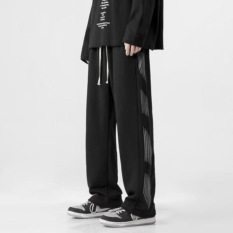 パンツ スポーツ レッグ ストレート パンツ スウェット カジュアル アメリカン 紳士服 ストリート 大きいサイズ かっこいい 大人