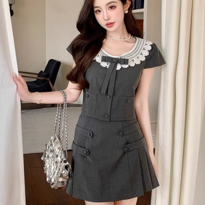 フォーマル 二次会 お呼ばれ 結婚式 オフィス かわいい おしゃれ スーツ 春夏 オシャレ 韓国 服 可愛い きれいめ 上品 大人 黒|コモリン