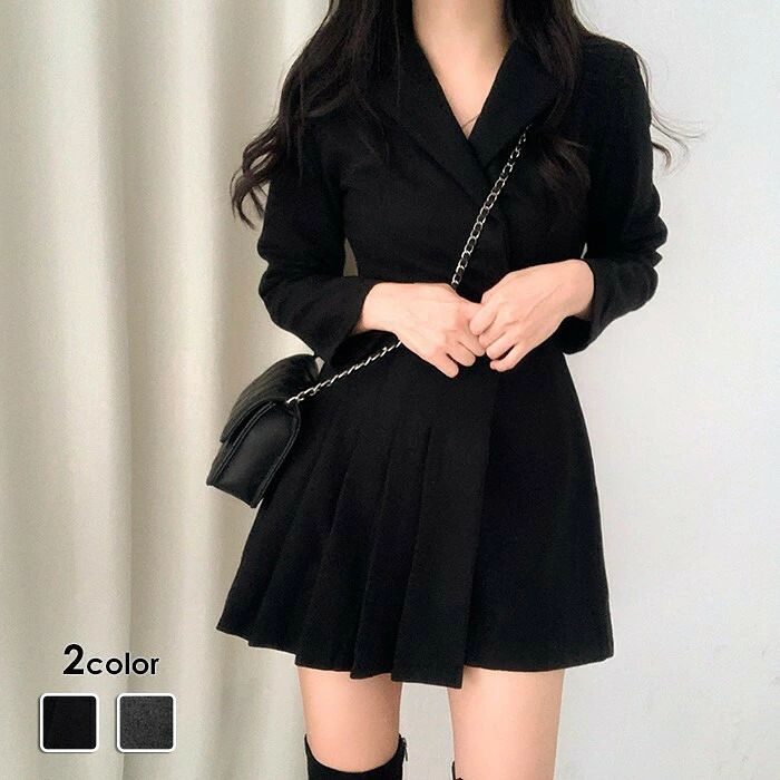 グレー 黒 ブラック おしゃれ 冬物 冬服 冬 秋物 秋服 秋 可愛い 2カラー ワンピース 秋冬 きれいめ 長袖