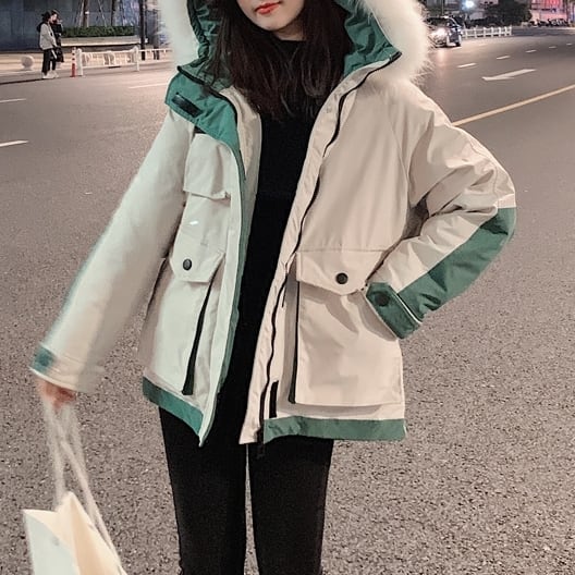 アウター 朦々たる 冬服 ボンネット付き添い人 軽さ 向こう見ず 中綿落ち込む厚地の外套  韓国風 裏地付き添い人 スポーティー うつり変わり ラー
