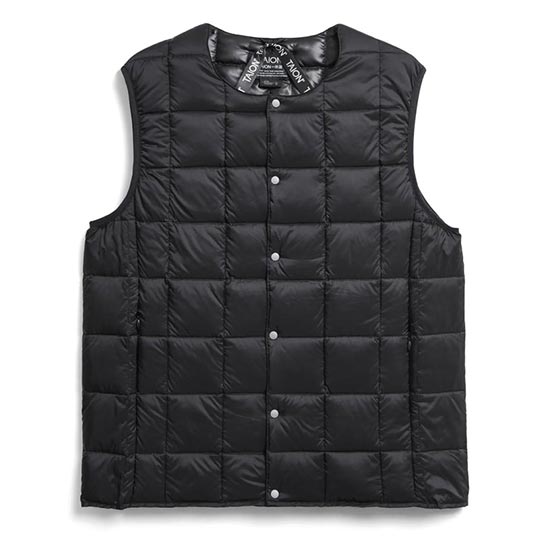 タイオン ベーシック クルーネックボタン インナーダウンベスト TAION-004 メンズ/男性用 ダウンベスト MENS CREW NECK BUTTON DOWN VEST 2025年秋冬新作