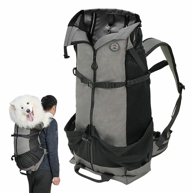 中型犬 屋外 犬のバックパック 犬用キャリーバッグ 犬バックパック ペット用バッグ バック リュックキャリー 多機能 犬用 グレー