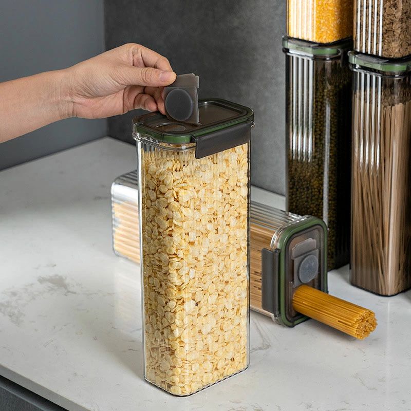 楽天市場】竹蓋付き パスタ 密閉 コ パスタケース ガラスキャニスター