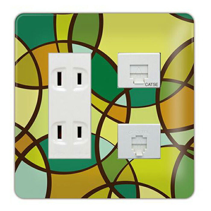 ドレスマモザイク 抽象 アート コンセントカバー コンセントプレート スイッチカバー