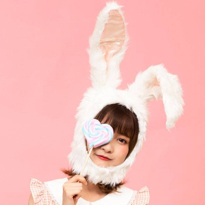 楽天市場 もふもふうさたん かぶりもの うさたん うさぎ ウサギ ウサ耳 うさ耳 ラビット 帽子 仮装 コスプレ 小道具 宴会 イベント クリアストーン やるcan
