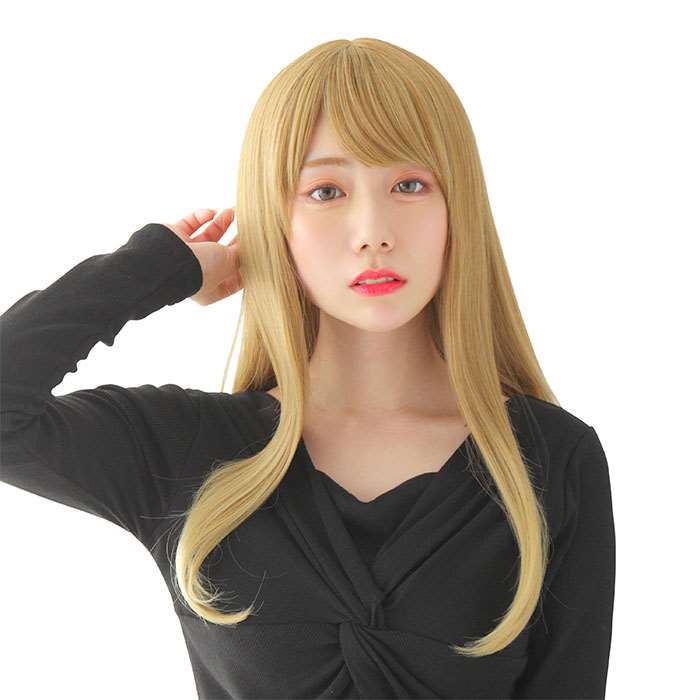 ウィッグ 耐熱ウィッグ ストレートロング Wiggy ハニーゴールド コスプレウィッグ 耐熱180 ファッションウィッグ Rich