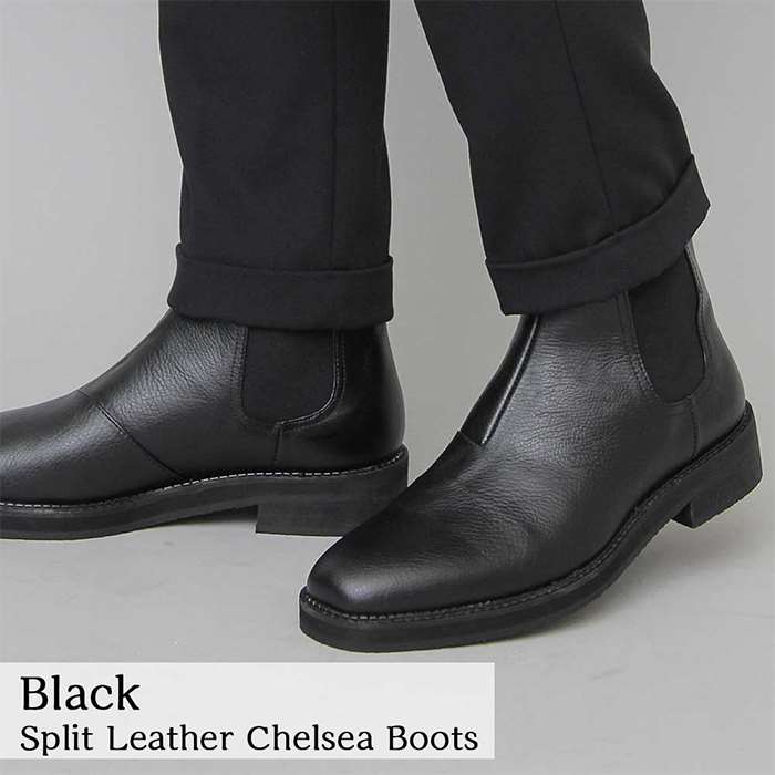 サイドゴアブーツ メンズ スクエアトゥ メンズサイドゴアブーツ レザーシューズ ブーツ