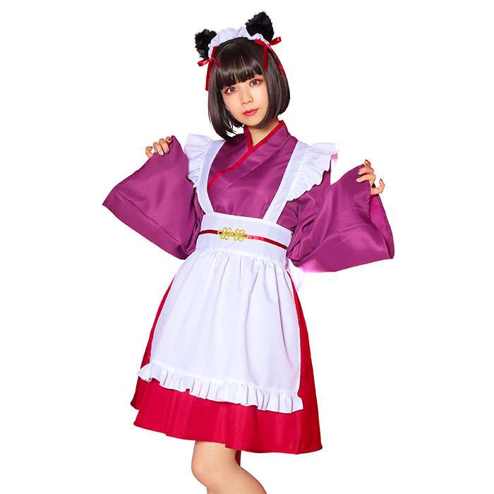 楽天市場 Hw 猫 和風メイド コスチューム レディースサイズ 女性 ハロウィン コスプレ 衣装 仮装 変装 メイド 猫耳カチューシャ付き ワンピース エプロン クリアストーン やるcan