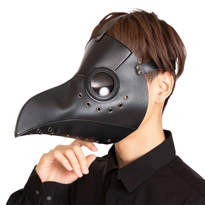 楽天市場 Np ペストマスク ブラック 合皮 くちばしマスク ペスト 仮面 仮装マスク 変装マスク コスプレグッズ クリアストーン やるcan