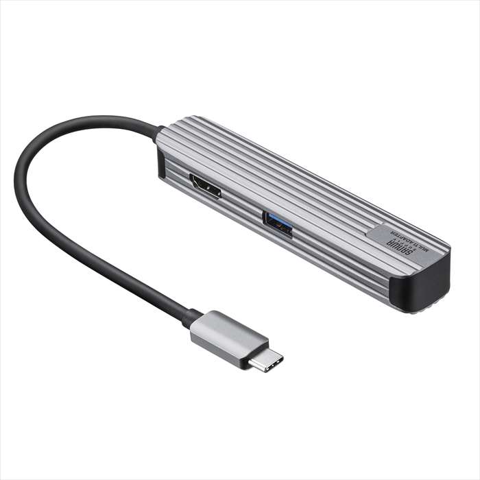 【代引不可】USB Type-Cマルチ変換アダプタ（HDMI＋カードリーダー付）ケーブル15cm アルミ素材 変換アダプタ 持ち運び サンワサプライ USB-3TCHC5S 5,070円