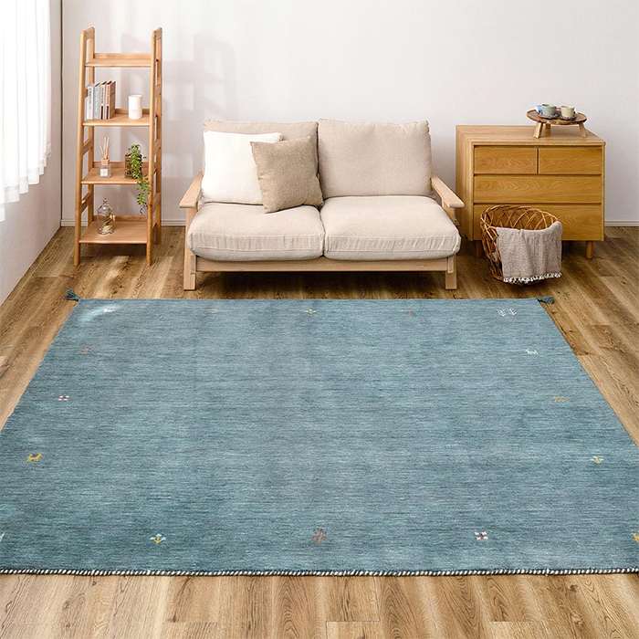 【北海道・沖縄・離島配送不可】【代引不可】ギャッベ ラグ GABBEH TX 約190×240cm ブルー インテリア 新生活 HAGIHARA 270104007