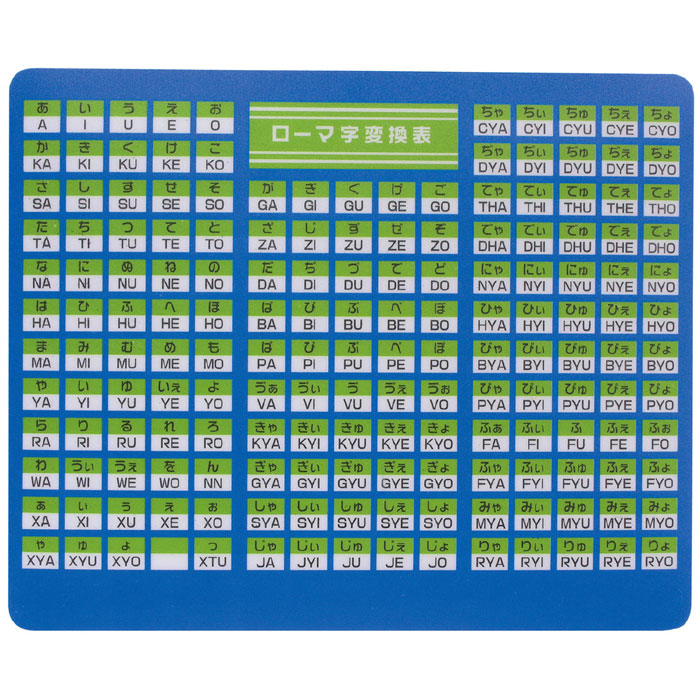 マウスパッド ローマ字変換表付 Pc用品 日用品 早見表 文具