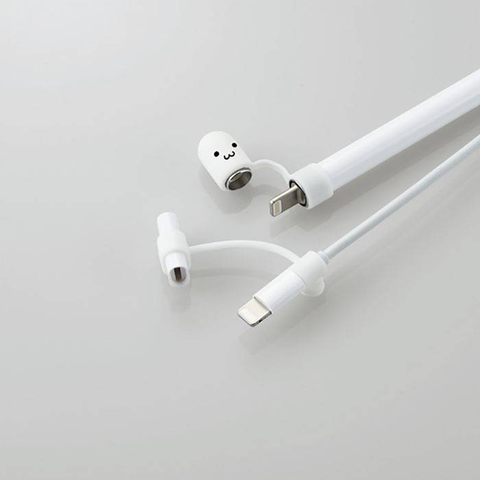 【代引不可】ApplePencil用充電アダプタ用紛失防止キャップ紛失防止ホルダーセットシリコン製アクセサリエレコムTB-APEACC