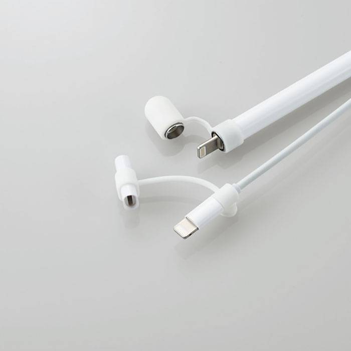 【代引不可】ApplePencil用充電アダプタ用紛失防止キャップ紛失防止ホルダーセットシリコン製アクセサリエレコムTB-APEACC