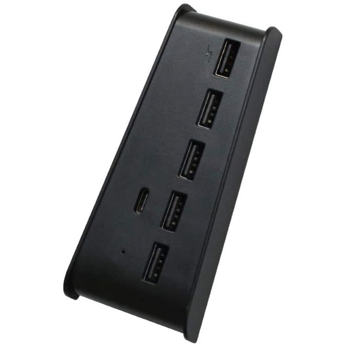 楽天市場 Ps5用 6ポートhub Usbポートを簡単に増設 コントローラー マウス キーボード 周辺機器 同時使用可能 本体一体型 ブラック アローン Alg P55puh やるcan