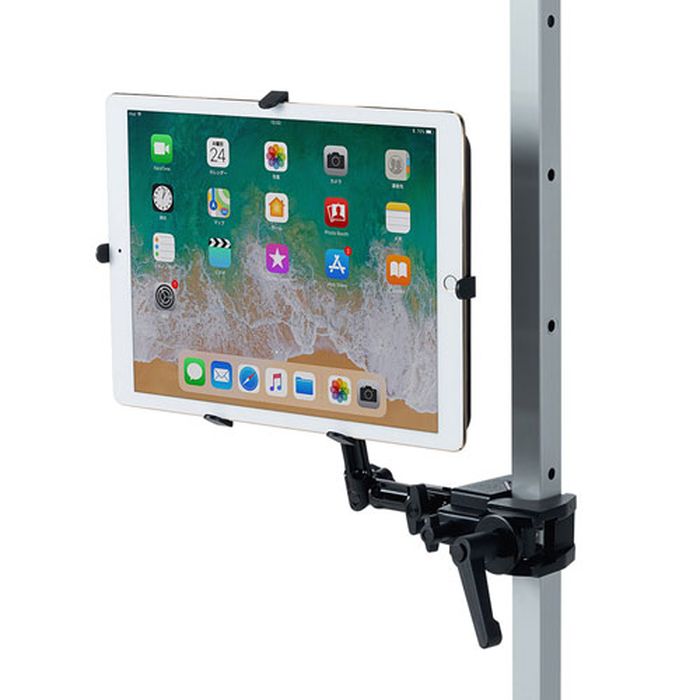【沖縄・離島配送不可】【代引不可】iPad・タブレット用 支柱取付けアーム 9.7～13インチ対応 クランプ式アーム フレキシブルアーム アームタイプスタンド サンワサプライ CR-LATAB27