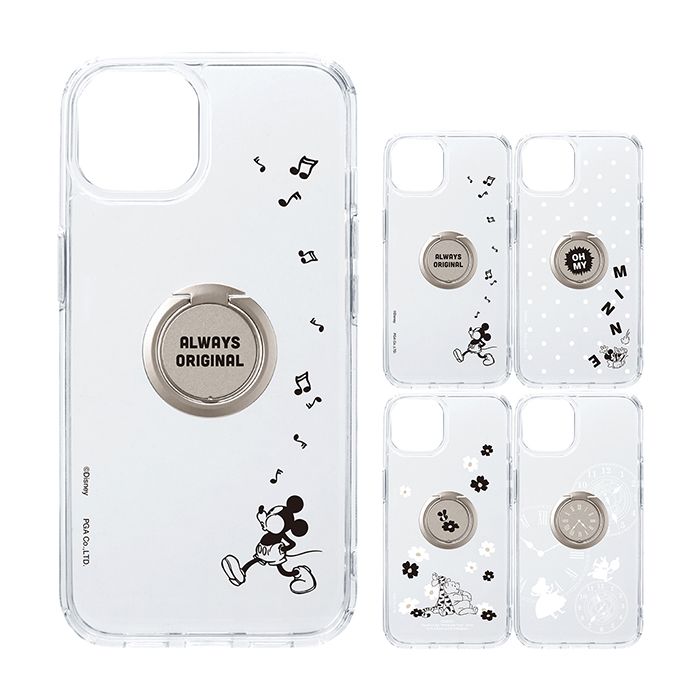 Iphone 13 6 1インチ 2眼モデル リング付 ハイブリッドケース ディズニー