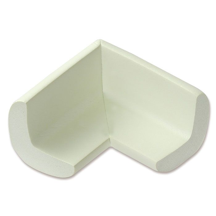 コーナーガードクッション 白 角タイプ 4個組 専用両面テープ付 コーナー