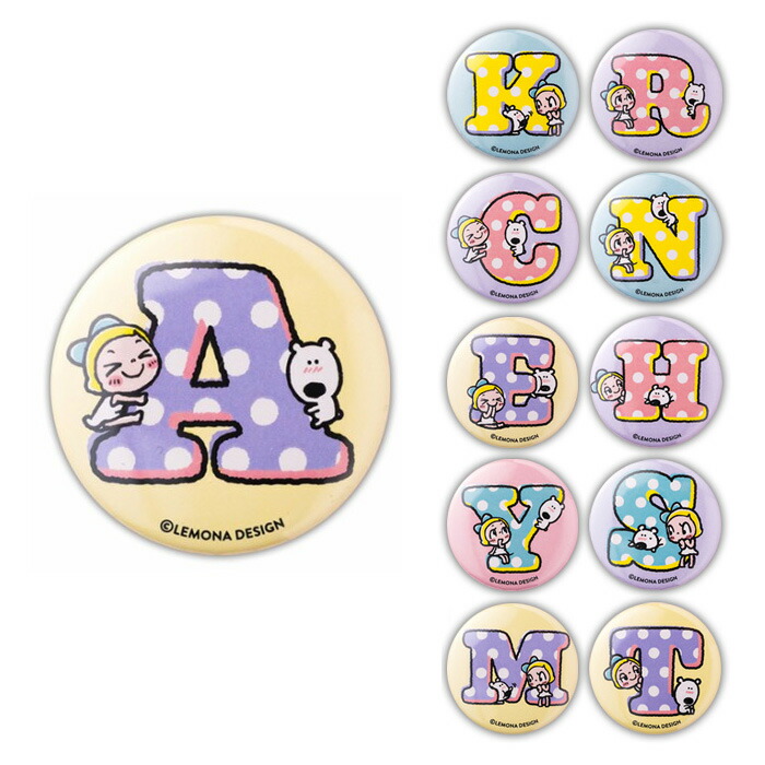 楽天市場】レモン&シュガー 缶バッチ デザインバッチ イラスト缶