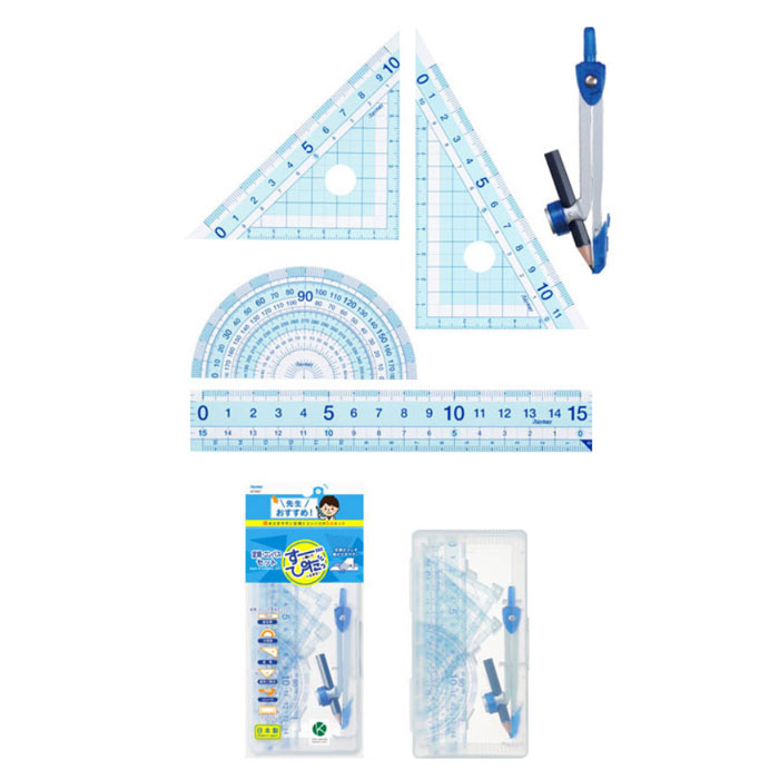 楽天市場 即日出荷 先生おすすめ定規 コンパスセット 直定規 三角定規 分度器 鉛筆用コンパス Raymay Apj907 やるcan